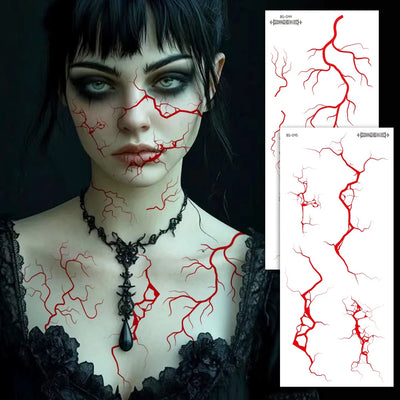 Red Lightning Tattoo Stickers