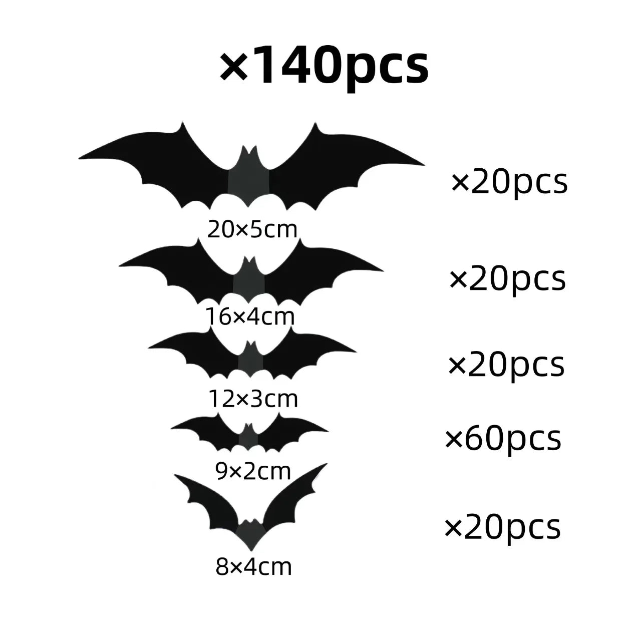 3D PVC Bat Wall Stickers