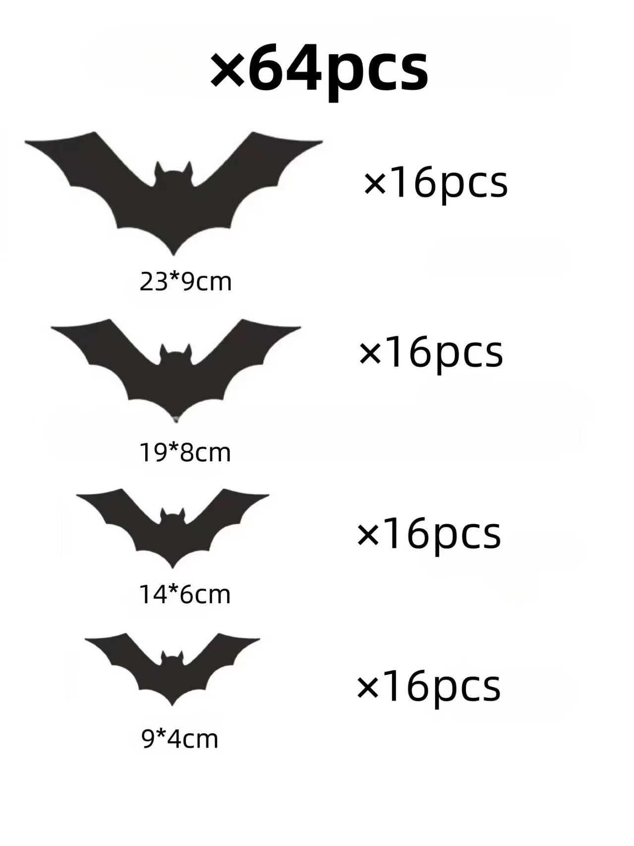 3D PVC Bat Wall Stickers